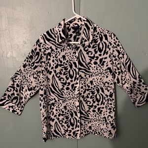 Apparenza Monochrome Animal Print Blouse